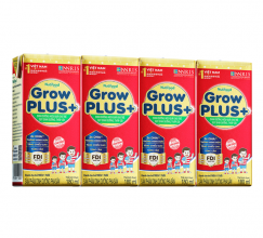 Sữa bột pha sẵn NutiFood Grow Plus+ đỏ (cho trẻ thấp còi) 180ml - Lốc 4 hộp (Trên 1 tuổi)