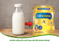 Bà bầu uống sữa tươi thay sữa bầu được không?