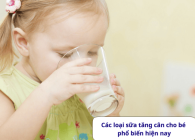 Các loại sữa tăng cân cho bé phổ biến hiện nay