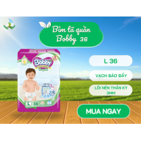 Bỉm tã  Bobby quần L 36