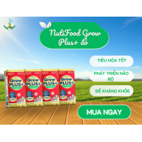 Sữa bột pha sẵn NutiFood Grow Plus+ đỏ (cho trẻ thấp còi) 180ml - Lốc 4 hộp (Trên 1 tuổi)
