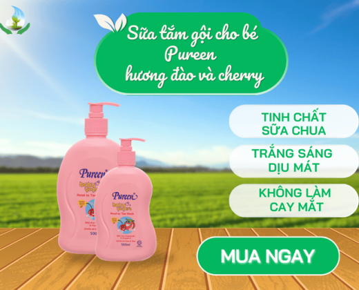 Sữa tắm gội toàn thân cho bé Pureen  (hương Đào và Cherry)