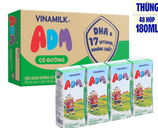 Sữa dinh dưỡng  ADM có đường 180ml