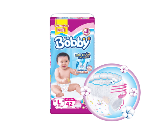 Tã Dán Bobby cho bé size L (từ 9-13kg)