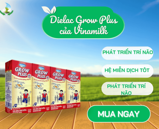 Sữa bột pha sẵn Dielac Grow Plus của Vinamilk ( 180ml)- lốc 4 hộp