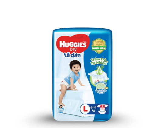 Tã Dán Huggies Dry size L 68 miếng (9-14kg)