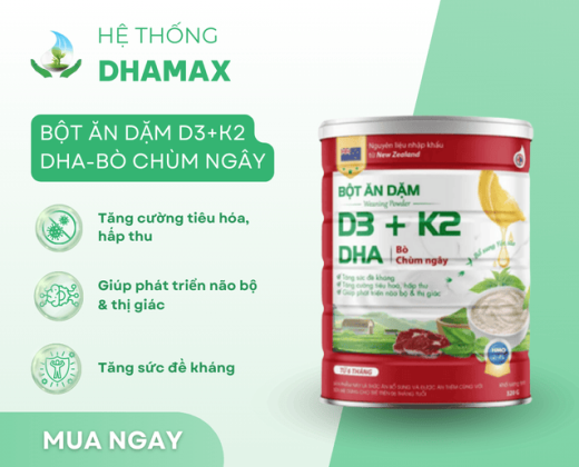 Bột Ăn Dặm D3+ k2 DHA bò chùm ngây 320g