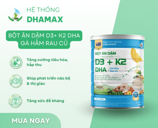 Bột ăn dặm D3+ k2 DHA gà hầm rau củ 320g