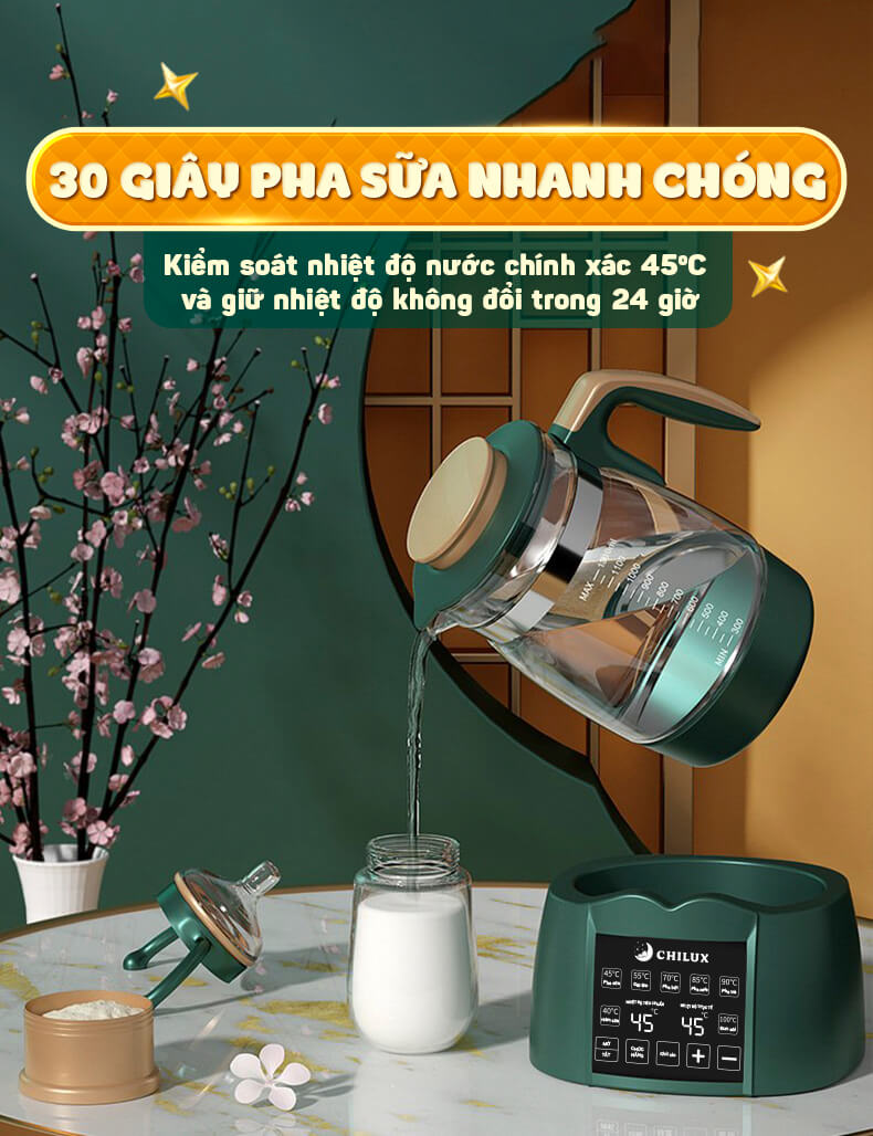 Máy đun nước pha sữa Chilux