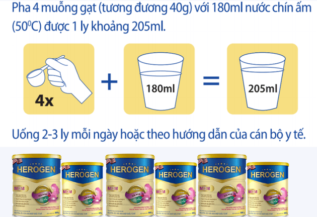 Cách Pha Sữa Bột Herogen