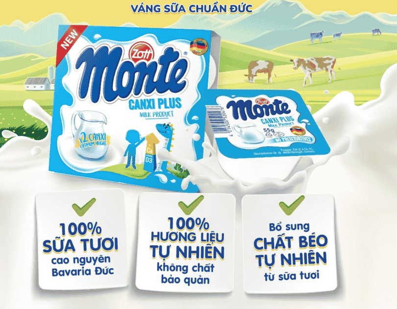  Váng sữa Zott Monte Canxi Plus​​​​​​