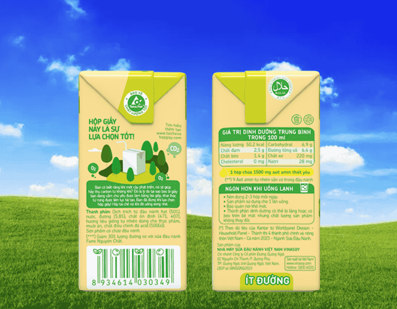 Sữa đậu nành nguyên chất Fami ít đường 200ml