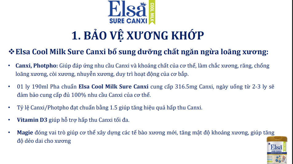 Sữa Bột Elsa Sure Canxi