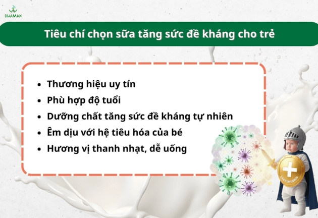 Sữa tăng sức đề kháng, miễn dịch cho bé