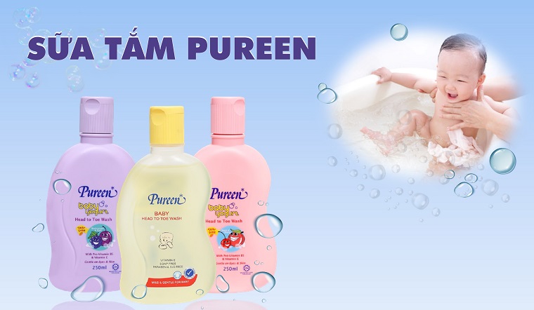 Sữa tắm & gội 2in1 cho bé Pureen Pro Vitamin B5 & Vitamin E