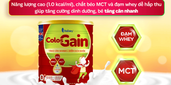 Sữa bột Colos Gain 0+ 800g