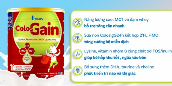 Sữa bột Colos Gain 1+ 800g