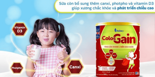 Sữa bột Colos Gain 1+ 800g