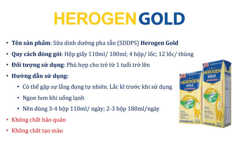 Sữa bột pha sẵn herogen gold