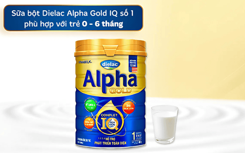 Sữa bột Dielac Alpha Gold 1 800g (cho trẻ từ 0 - 6 tháng tuổi)