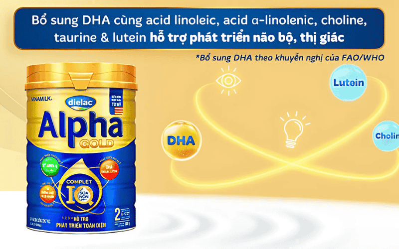 Sữa bột Dielac Alpha Gold 2 800g (cho trẻ từ 6 - 12 tháng tuổi)