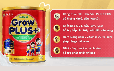 Sữa Bột Nuti Growplus Đỏ 1+ 1.5kg