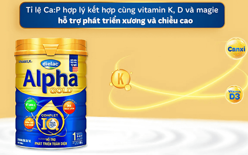 Sữa bột Dielac Alpha Gold 1 800g (cho trẻ từ 0 - 6 tháng tuổi)