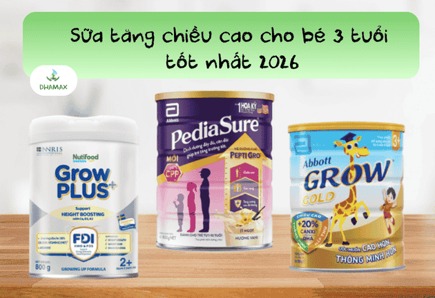Sữa tăng chiều cao cho bé 3 tuổi