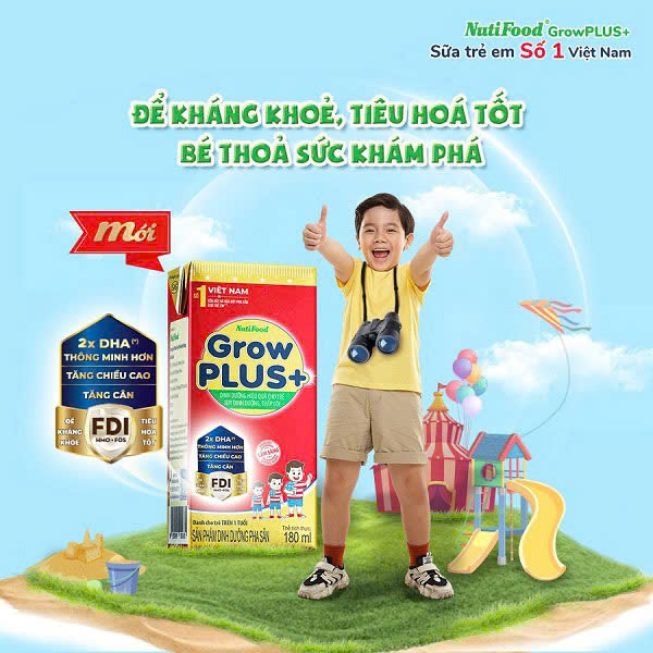 Sữa bột pha sẵn NutiFood Grow Plus+