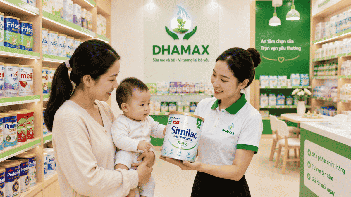 Cửa hàng DHAMAX tư vấn sữa tăng cân cho bé tại Bình Dương