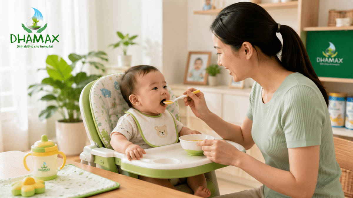 Dấu hiệu bé 6 tháng sẵn sàng ăn dặm