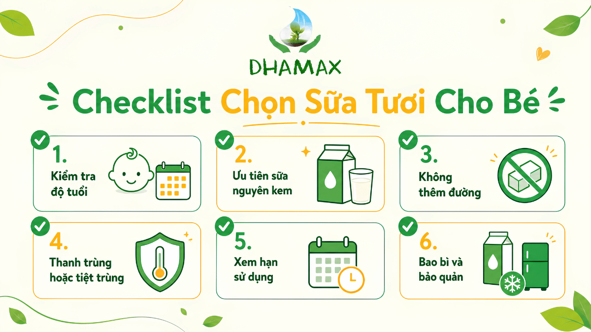 Checklist chọn sữa tươi cho bé sau 12 tháng