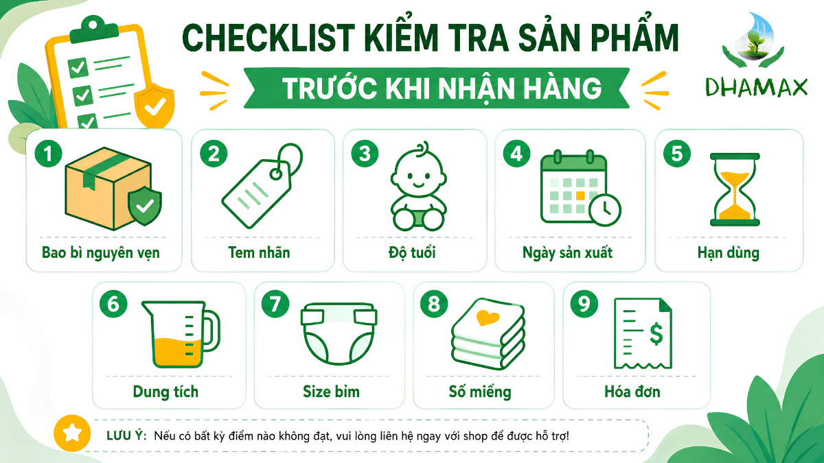 Checklist kiểm tra sản phẩm khi mua sữa bỉm tại Thủ Đức