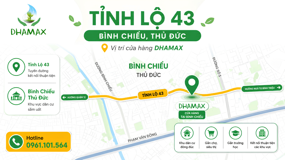 Bản đồ địa chỉ DHAMAX Bình Chiểu trên đường Tỉnh Lộ 43 Thủ Đức