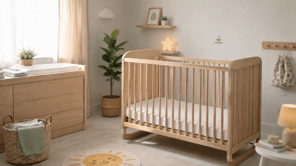 Không gian ngủ gọn gàng cho bé sơ sinh