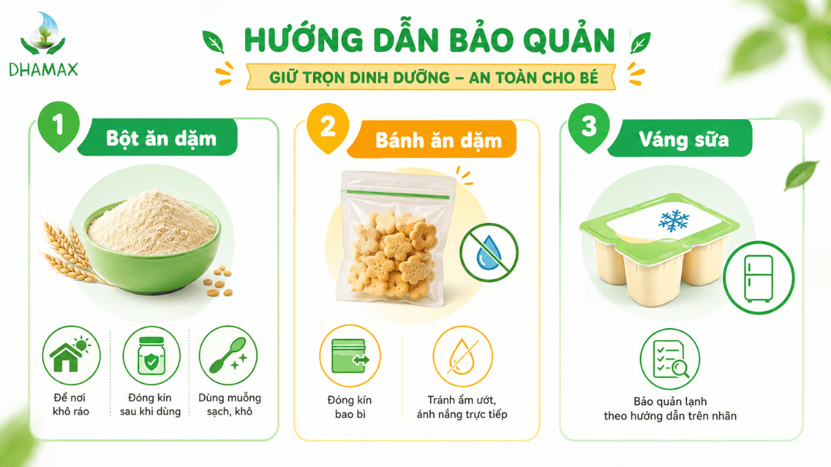 Cách đóng kín bột và bánh ăn dặm sau khi mở