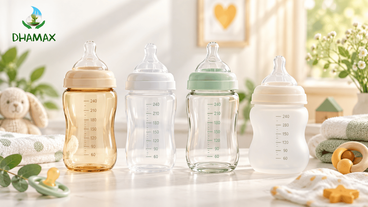 Bình sữa PPSU PP thủy tinh và silicone