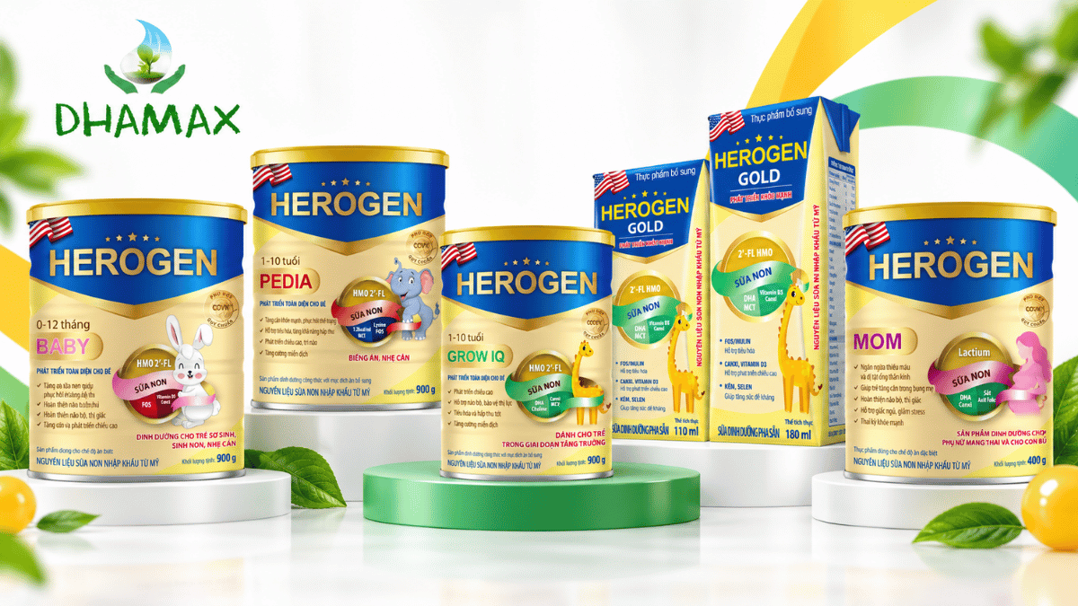 Các dòng sữa Herogen trong danh mục sản phẩm DHAMAX