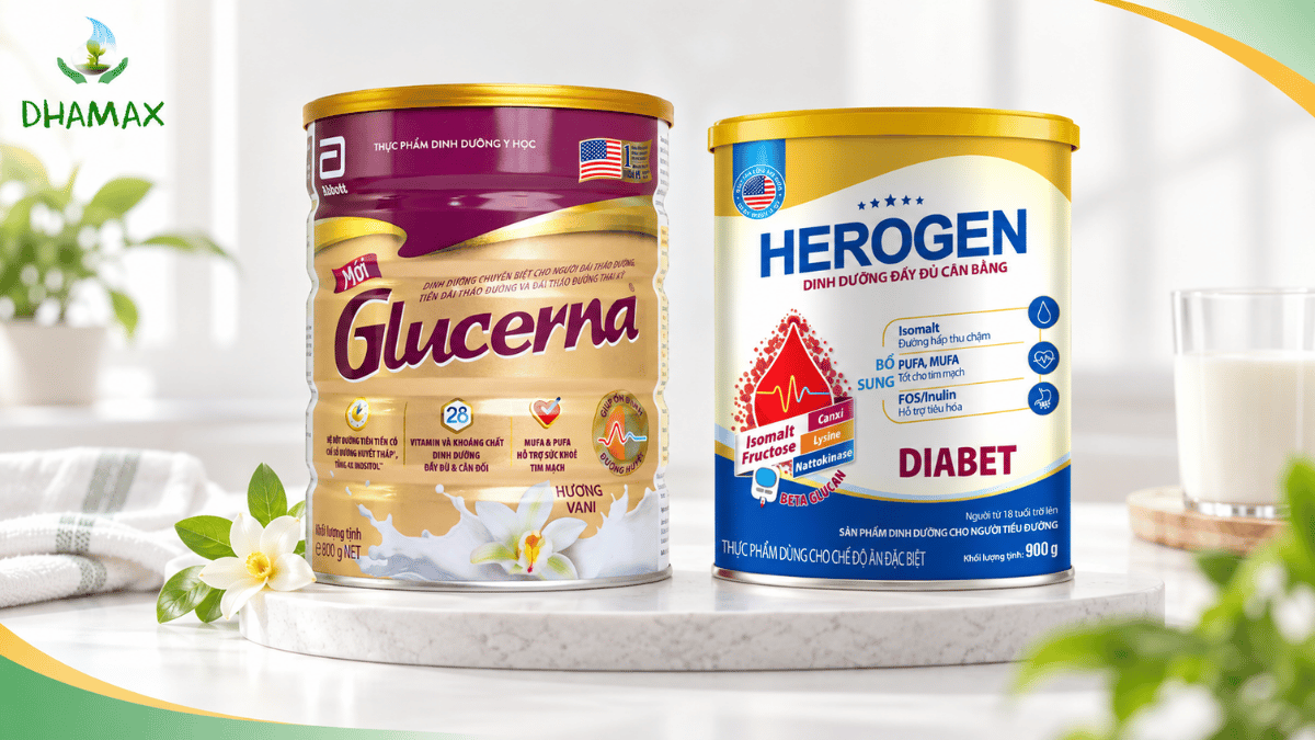 Glucerna và Herogen Diabet tại DHAMAX