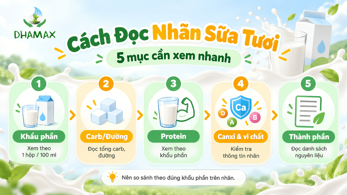Checklist đọc nhãn sữa tươi dành cho mẹ sau sinh