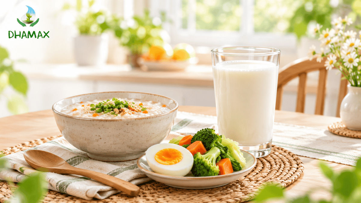 Sữa cho người ăn uống kém dùng cùng bữa phụ dinh dưỡng cân đối
