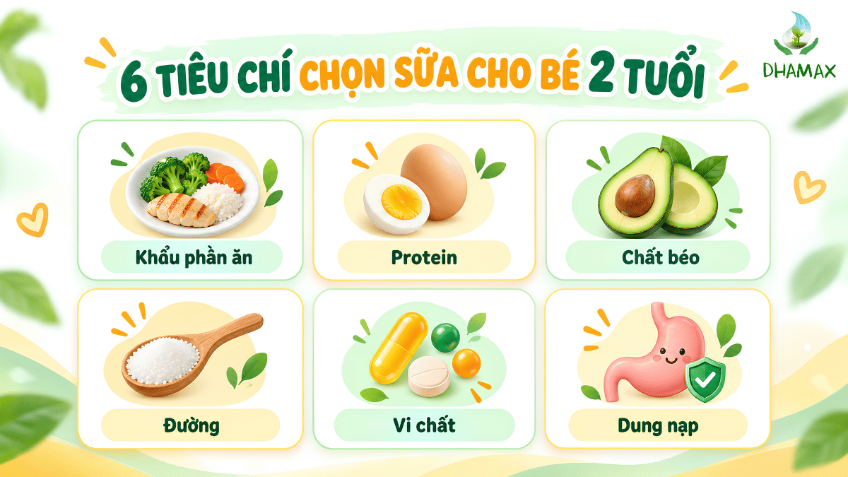 6 tiêu chí chọn sữa cho bé 2 tuổi theo nhu cầu dinh dưỡng