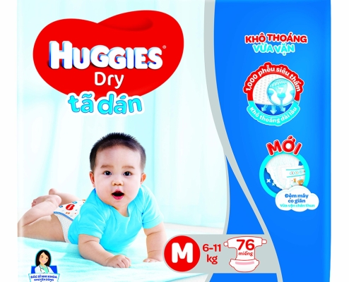 Tã Dán Huggies Dry size M (từ 6-11kg)