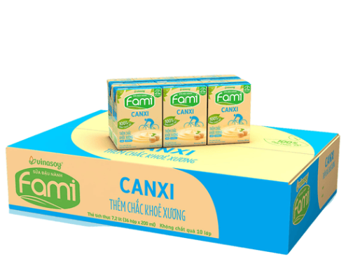 Sữa đậu nành Fami canxi  có đường 200ml