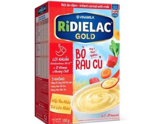 Bột ăn dặm Ridielac Gold Bò Rau Củ