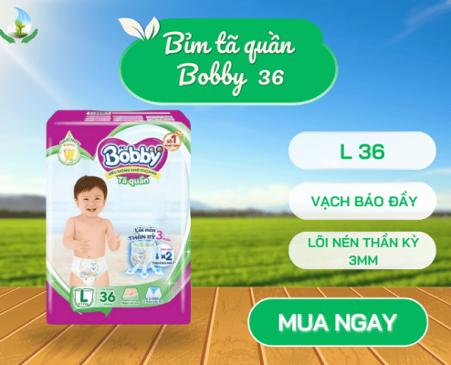 Bỉm tã  Bobby quần L 36