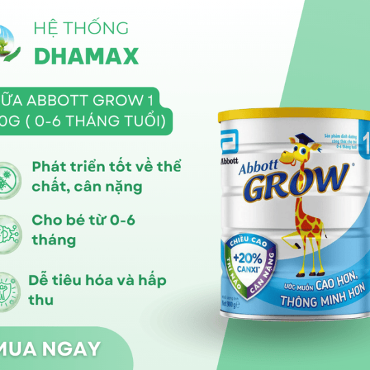 Sữa Abbott Grow 900g ( 0-6 tháng tuổi)