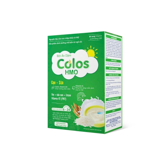Bột ăn dặm Colos HMO Gạo – Sữa