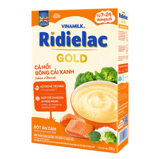 Bột ăn dặm RiDielac Cá Hồi Bông Cải Xanh