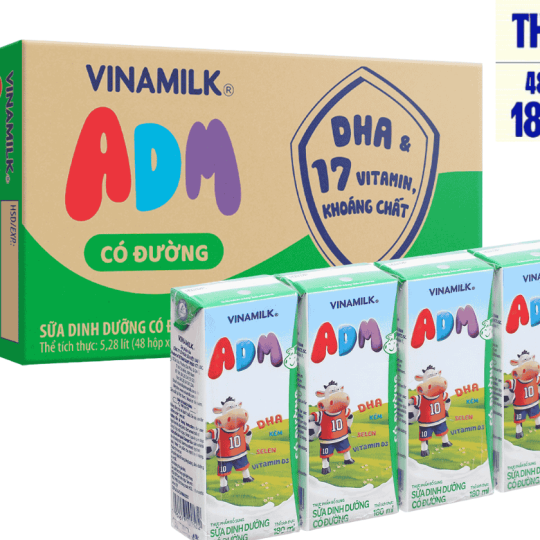 Sữa dinh dưỡng  ADM có đường 180ml
